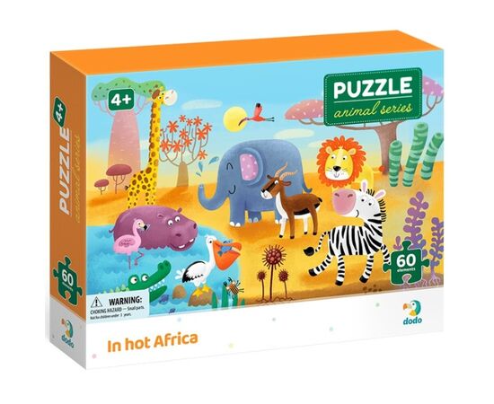 Пазл от бренда Dodo "В жаркой Африке" серия Животные, 60 элементов