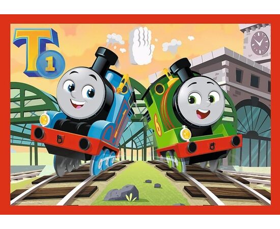 Пазл от бренда Trefl 4 в 1 "Паровозик Томас и его друзья", на 12, 15, 20 и 24 элемента
