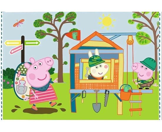 Пазл от бренда Trefl 4 в 1 "Свинка Пеппа и её друзья", на 12, 15, 20 и 24 элемента
