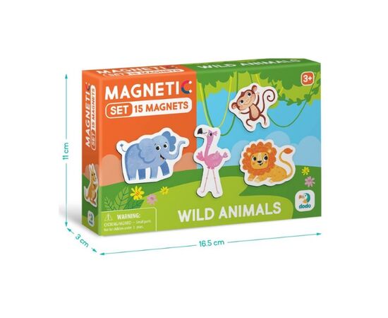 Магнитная игра от бренда Dodo "Дикие животные", серия Magnetic set, 15 элементов