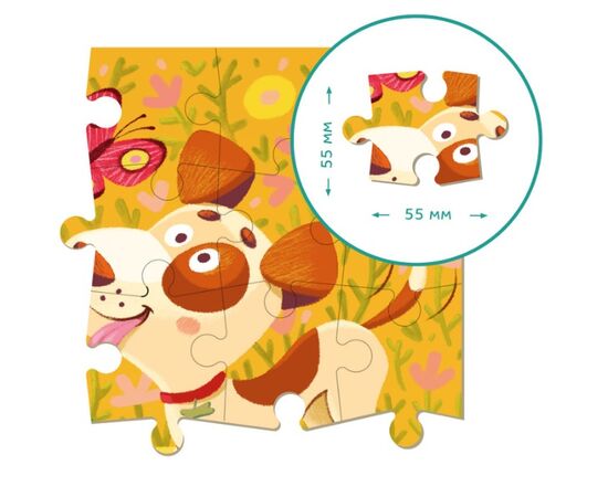 Пазл от бренда Dodo "Пёсик", 16 элементов