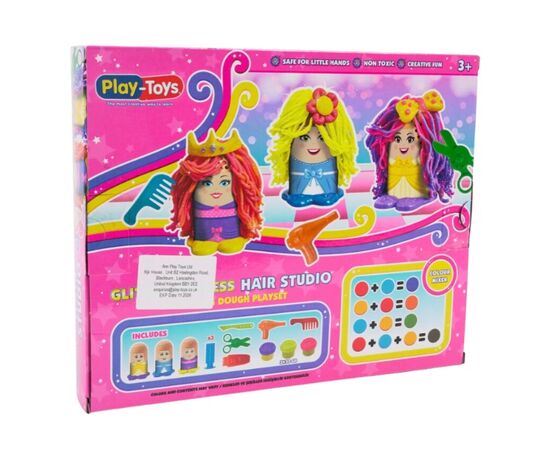 Игровой набор для лепки от бренда Play-Toys "Принцесса с блестящими волосами"