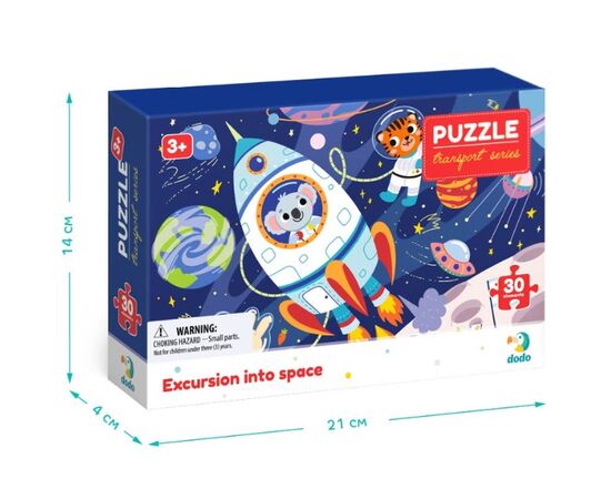 Пазл от бренда Dodo "Экскурсия в космос" серия Транспорт, 30 элементов