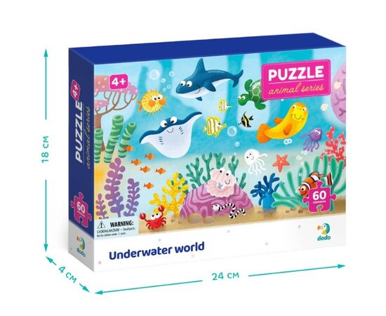 Пазл от бренда Dodo "Подводный мир" серия Животные, 60 элементов Пазл от бренда Dodo "Подводный мир" серия Животные, 60 элементов