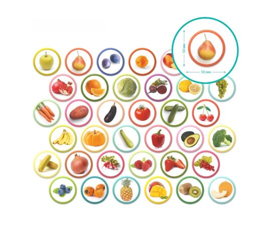 Магнитная игра от бренда Dodo "Овощи, фрукты и ягоды", 36 элементов