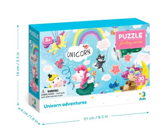 Пазл от бренда Dodo "Приключения единорожков" серия Фэнтэзи, 30 элементов