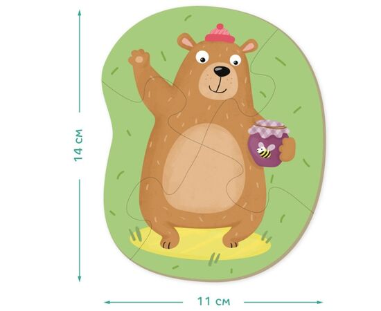 Пазл от бренда Dodo 6 в 1 "Лесные животные", на 2, 3 и 4 элемента