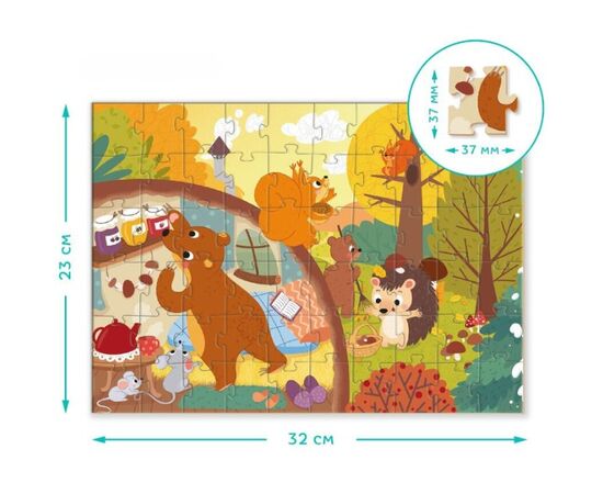 Пазл от бренда Dodo "Уборка урожая в лесу" серия Времена года, 60 элементов