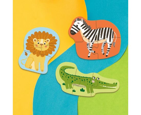 Пазл 6 в 1 "Дикие животные", на 2, 3 и 4 элемента от бренда Dodo