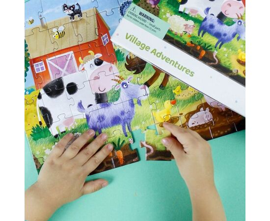 Пазл от бренда Dodo "Приключения в деревне" серия Животные, 60 элементов