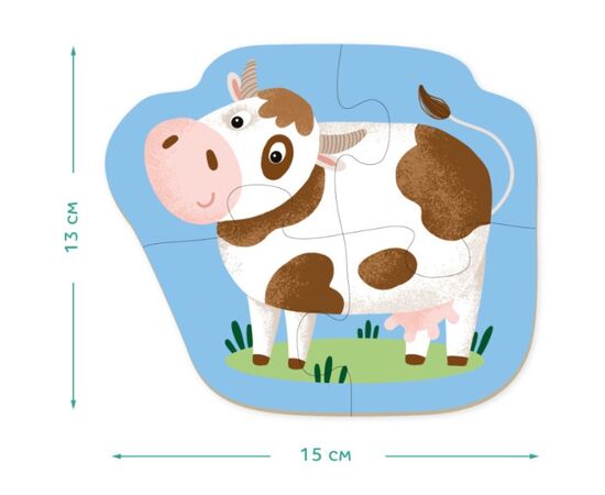 Пазл от бренда Dodo 6 в 1 "Домашние животные", на 2, 3 и 4 элемента