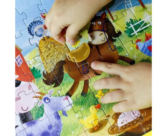 Пазл от бренда Dodo "Приключения в деревне" серия Животные, 60 элементов