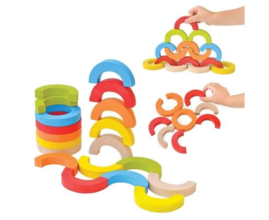 Деревянная мозаика - балансир "Радужные дуги" от бренда KuPik