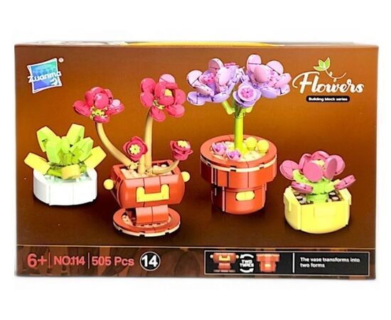 Конструктор от бренда Zuanma “Суккуленты”, 505 элементов