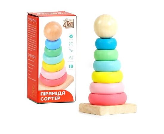 Деревянная пирамидка-сортер от бренда Fun Game Club
