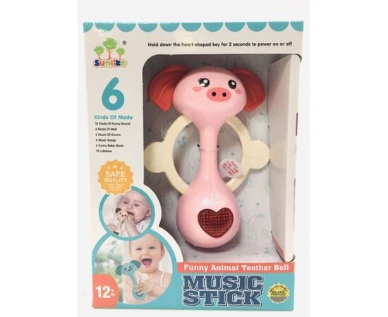 Музыкальная погремушка с подсветкой "Поросенок"