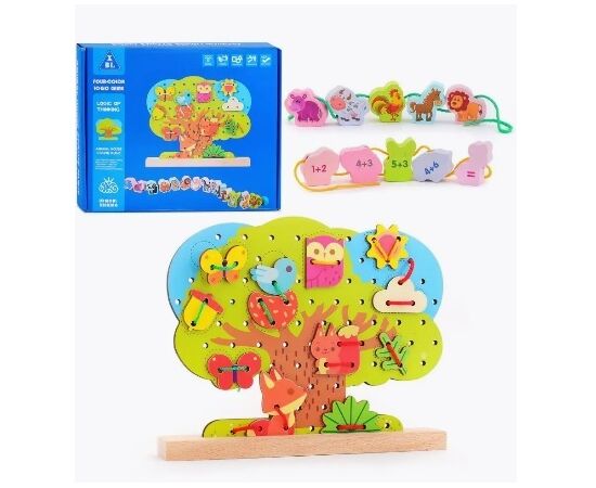 Деревянная игра-шнуровка "Деревце"