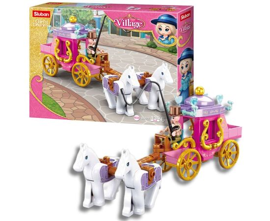 Конструктор от бренда Sluban “Карета с двумя лошадьми”, 139 элементов