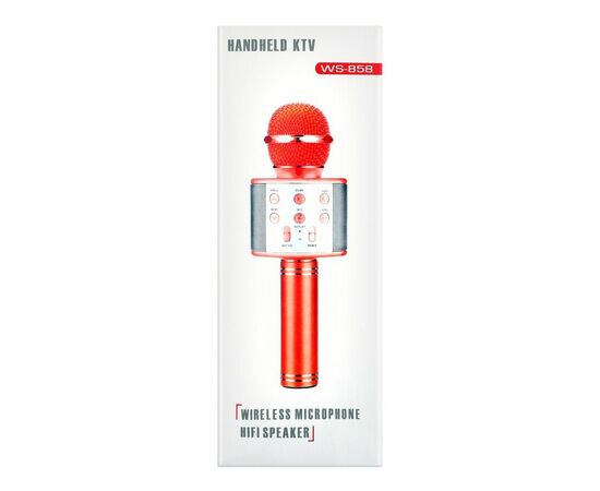 Беспроводной караоке-микрофон WS-858, голубой