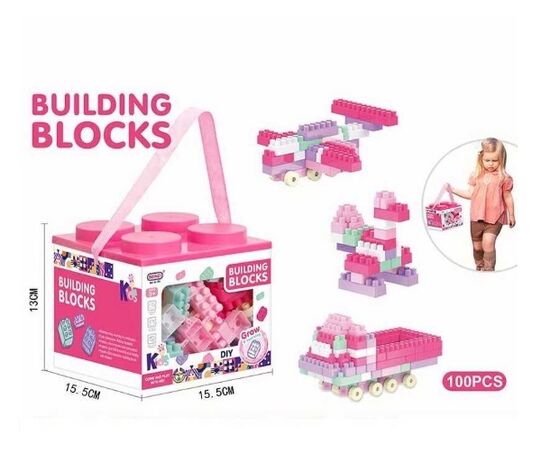 Блочный конструктор для девочек, 100 элементов