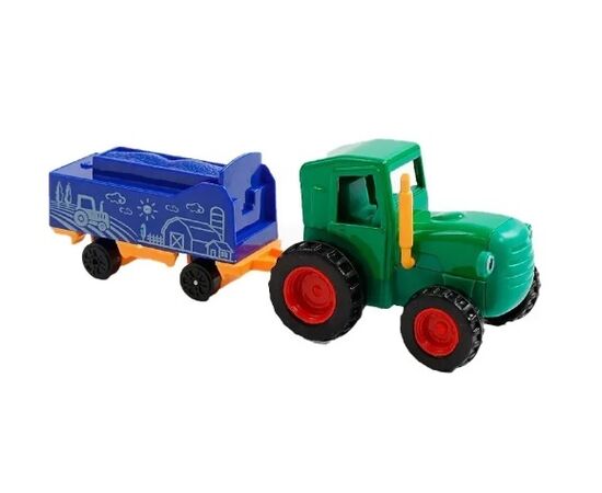 Игровой набор "Зеленый трактор с прицепом"
