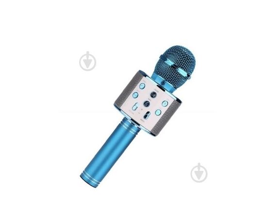 Беспроводной караоке-микрофон WS-858, голубой