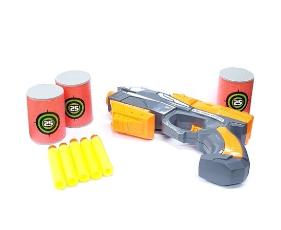 Бластер с мягкими пулями и мишенью, оранжевый