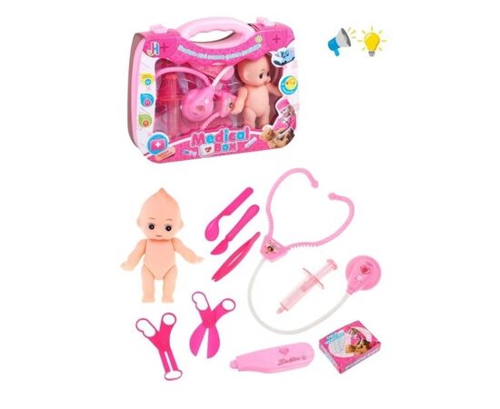 Набор доктора в розовом чемоданчике, со световыми и звуковыми эффектами
