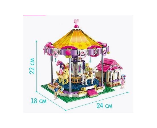 Конструктор от бренда Qman “Карусель”, 646 элементов
