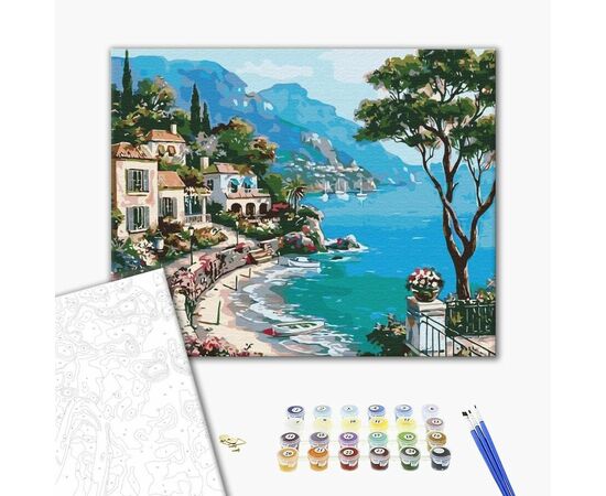 Картина по номерам 30*40 "Итальянская набережная" от бренда Brushme, без упаковки