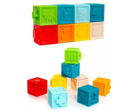 Набор текстурных игрушек "Кубики, мячи, зверята" от бренда Huanger