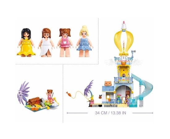 Конструктор от бренда Sluban “Замок с горкой”, 404 элемента