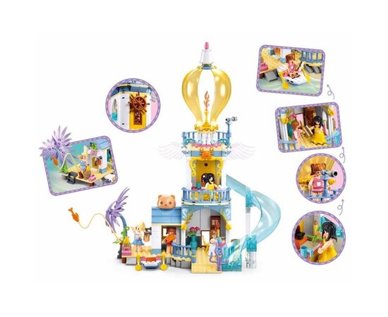 Конструктор от бренда Sluban “Замок с горкой”, 404 элемента