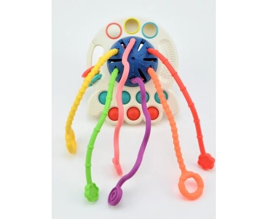 Погремушка - тянучка 4 в 1 "Летающий диск"