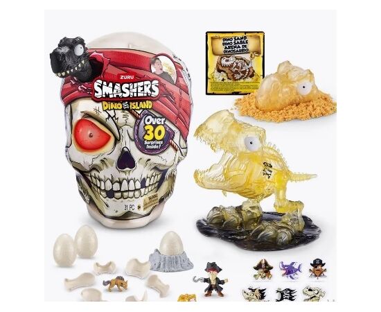 Череп-сюрприз Smashers "Остров динозавров" от бренда Zuru, 30 сюрпризов