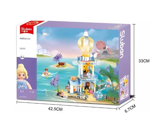 Конструктор от бренда Sluban “Замок с горкой”, 404 элемента