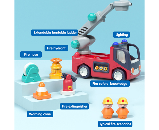 Игрушка «Пожарная машина» с музыкой и светом от бренда Hola Toys