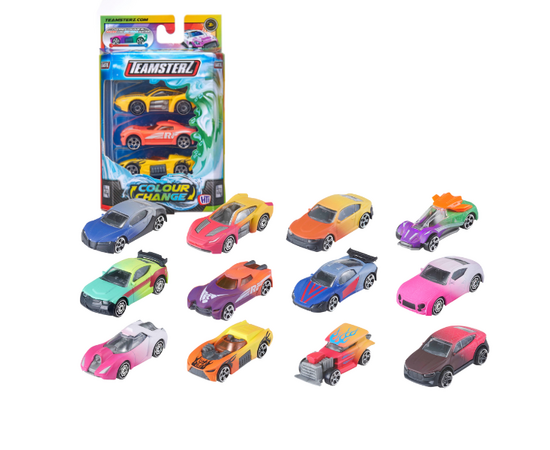 Набор из 3 машинок меняющих цвет от бренда Teamsterz, на выбор
