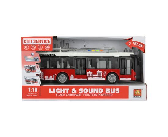 1:16 Инерционная машина "Троллейбус" от бренда Wenyi, со светом и звуком