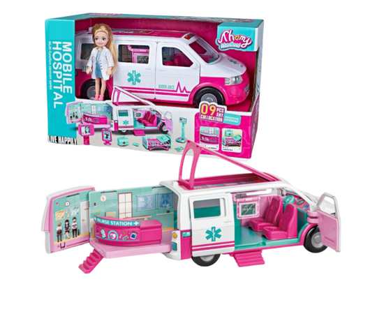 Игровой набор "Мобильная клиника" с куклой и аксессуарами