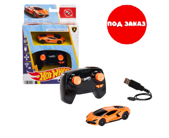Hot Wheels Гоночный радиоуправляемый автомобиль 1:64 Lamborghini Revuelto
