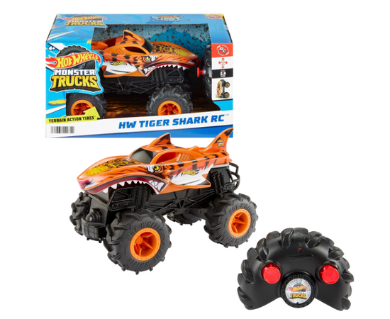 Hot Wheels 1:24 Monster Trucks на радиоуправлении «Неудержимая Тигровая акула»