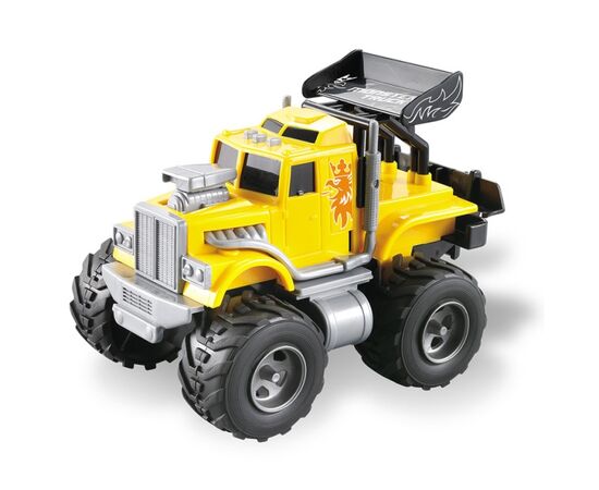 1:16 Инерционная машина "Мини Монстр Трак" от бренда Wenyi, со светом и звуком, желтый