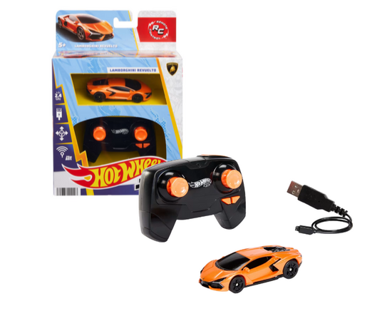 Hot Wheels Гоночный радиоуправляемый автомобиль 1:64 Lamborghini Revuelto