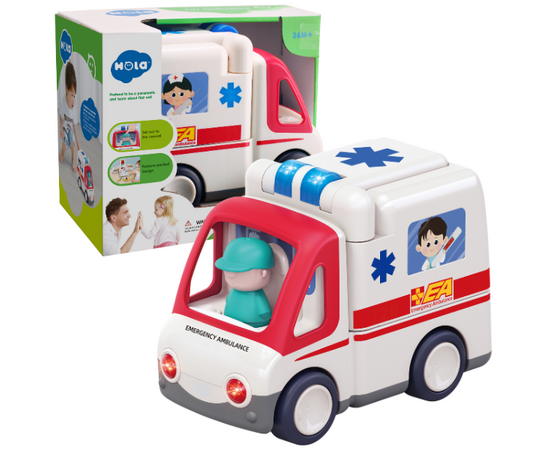 Машинка «Скорая помощь» со световыми и звуковыми эффектами от бренда Hola Toys