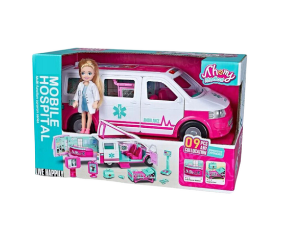 Игровой набор "Мобильная клиника" с куклой и аксессуарами