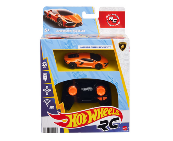 Hot Wheels Гоночный радиоуправляемый автомобиль 1:64 Lamborghini Revuelto