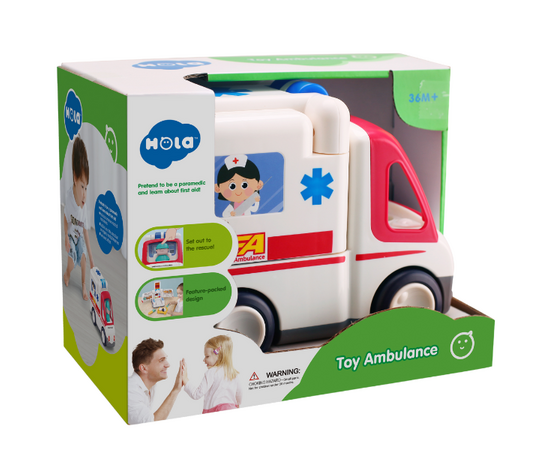 Машинка «Скорая помощь» со световыми и звуковыми эффектами от бренда Hola Toys