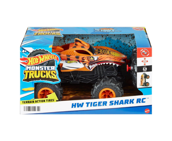 Hot Wheels 1:24 Monster Trucks на радиоуправлении «Неудержимая Тигровая акула»