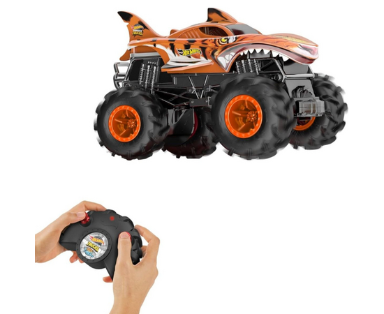 Hot Wheels 1:24 Monster Trucks на радиоуправлении «Неудержимая Тигровая акула»